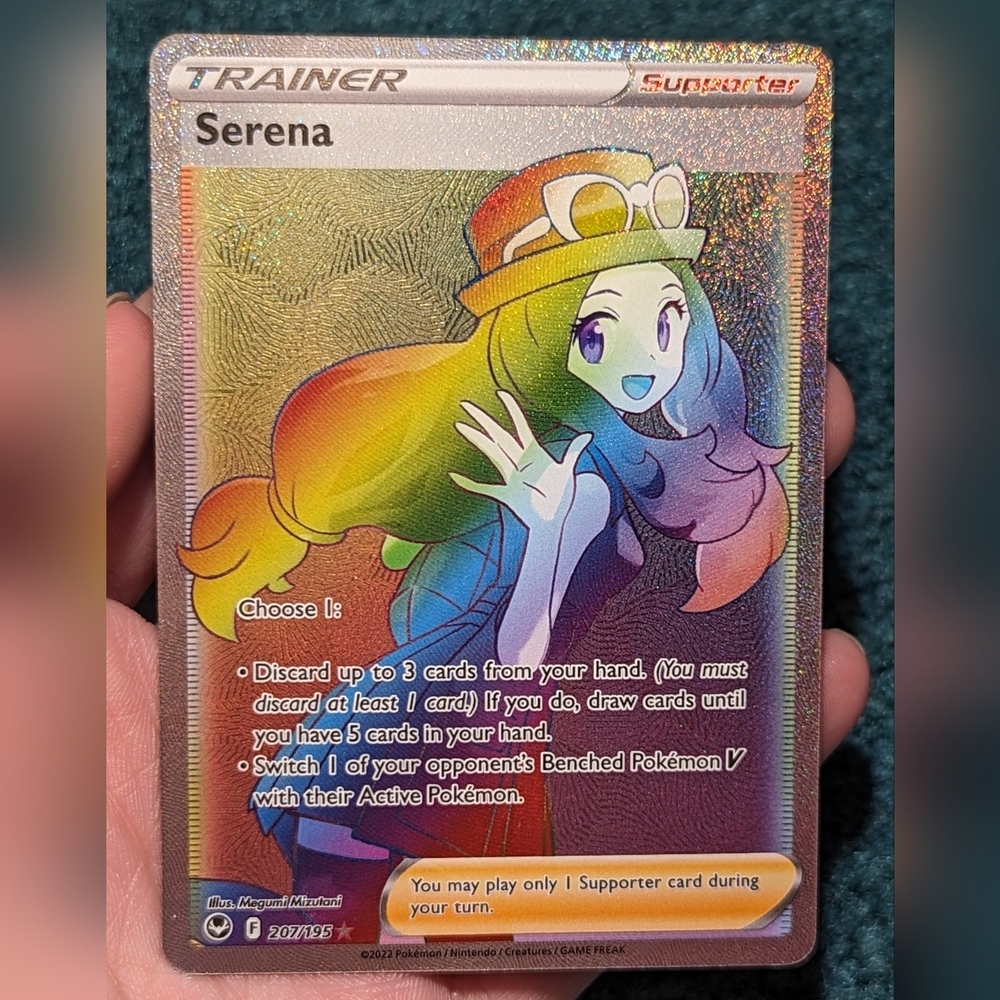 Full Art MINT SERENA TRAINER RAINBOW Pokemon Card Pack to Sleeve